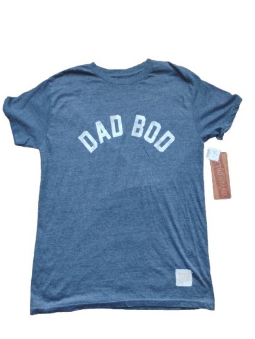 NWT Retro Brand Men's Heather Blue "DAD BOD" Graphic Tee S
